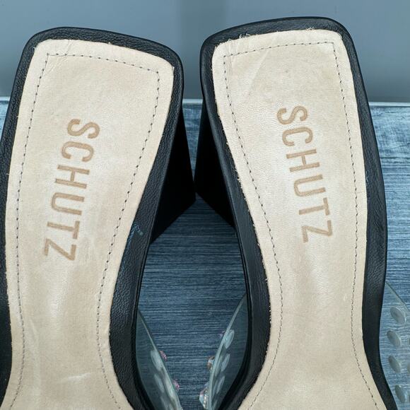 Schultz Women’s Lizah Crystal-Studded Block Heel Sandals Black Size 6B - Picture 5 of 11